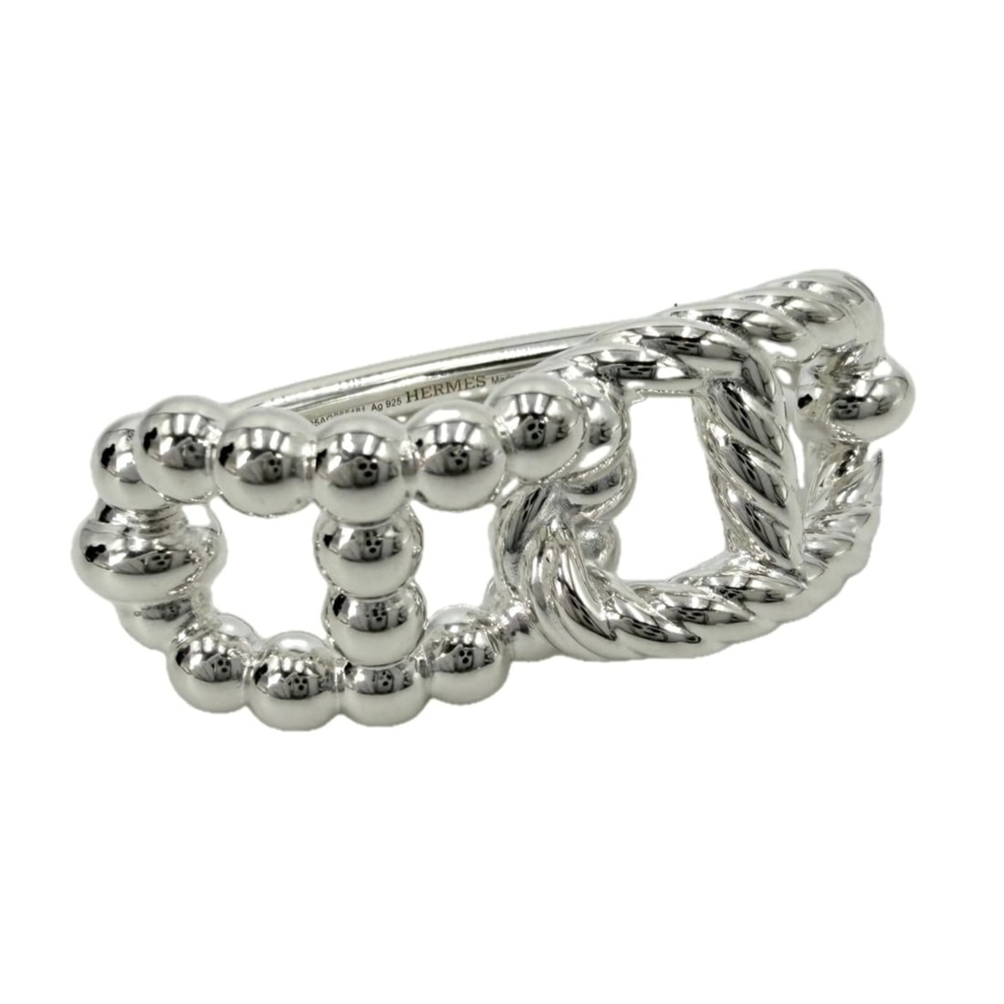 Hermes Chaine d'Ancre Alea Double Ring for Men and Women, Size 51, Sterling Silver 925, Approx.: --- Catalog ---Category: SizeJP Size: 11US Size: 6Category: DesignColor: SilverGender: Men,WomenMaterial: Silver 925Category: GeneralBrand: Hermes--- Item List ---Section: ConditionRanking: Rank A Use