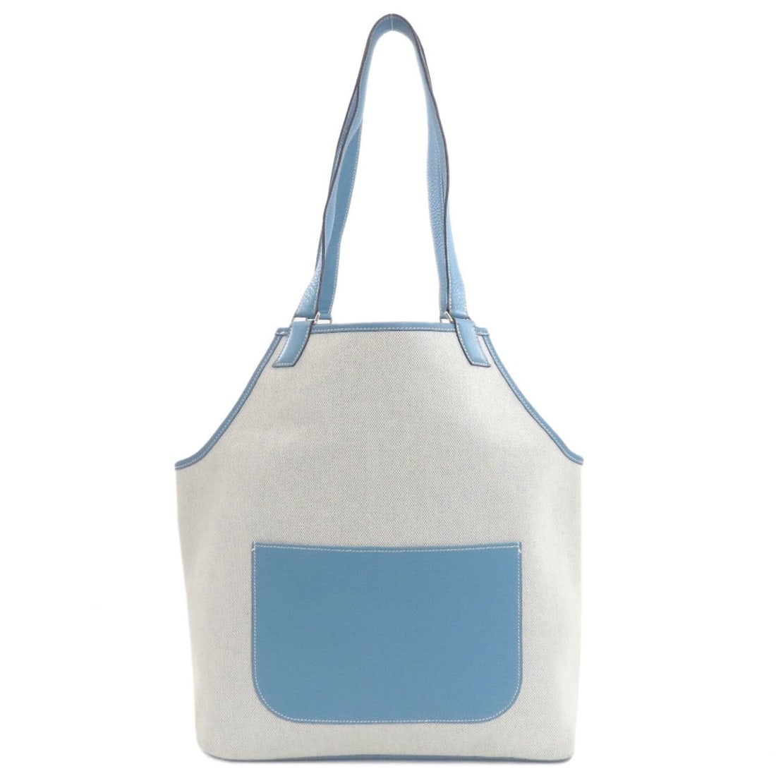 Hermes Jardinier PM Tote Bag, Silver Hardware, Toile H/Taurillon Leather, Women's: --- Catalog ---Category: SizeSize (HxWxD): 26cm x 33cm x 12cm / 10.23'' x 12.99'' x 4.72''Category: DesignType: Tote bagColor: Light blueGender: WomenMaterial: Toile H , Leather Category: GeneralBrand