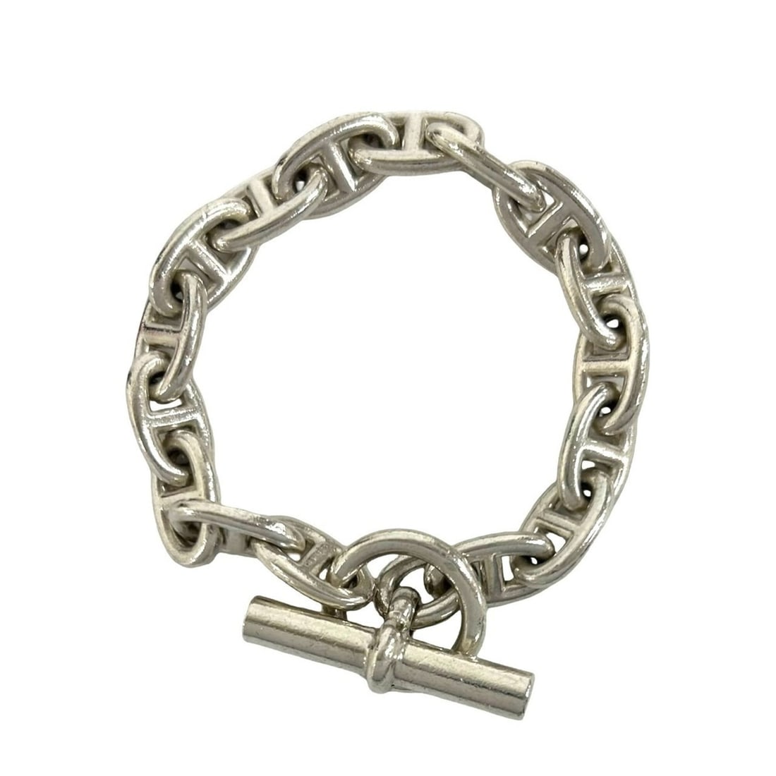 HERMES Vintage Chaine d'Ancre MM 16-link Bracelet, Margiela Era, Sterling Silver 925, Men's, Silver, (1 of 6)