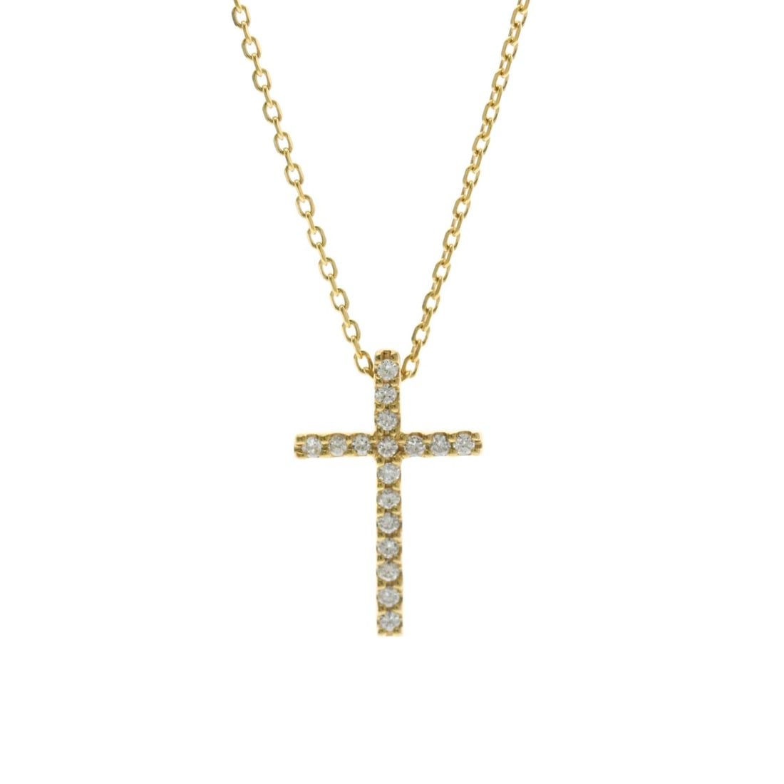 Star Jewelry Cross Diamond Necklace Yellow Gold (18K) Diamond Men,Women Fashion Pendant Necklace: --- Catalog ---Category: SizeWeight: 1.5g / 0.05oz.Pendant Size: 13.5mm x 8.7mm / 0.53'' x 0.34''Neck Circumference: 36.5 cm - 39.5 cm / 14.37'' - 15.55''Category: DesignColor: GoldMetal: GoldStone: D