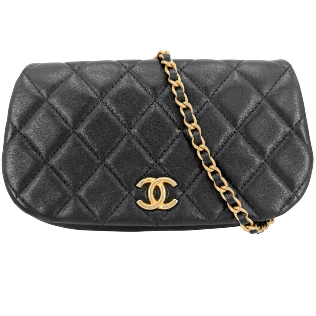 Chanel women's shoulder bag, Matelassé, Coco Mark, crossbody chain pochette, CHANEL lambskin, (1 of 10)