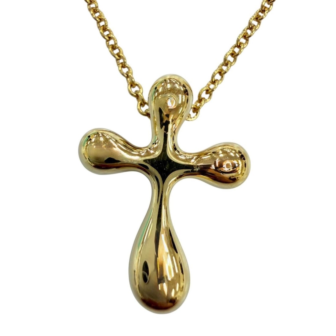TIFFANY&Co. Tiffany Elsa Peretti Small Cross Necklace, 750 (YG) Yellow Gold, Weight 3.51g, Women's,: --- Catalog ---Category: SizePendant Size: 17mm x 11mm / 0.66'' x 0.43''Neck Circumference: 41 cm / 16.14''Category: DesignColor: Yellow goldGender: WomenMaterial: Yellow gold (18K)Necklace Type: Neck