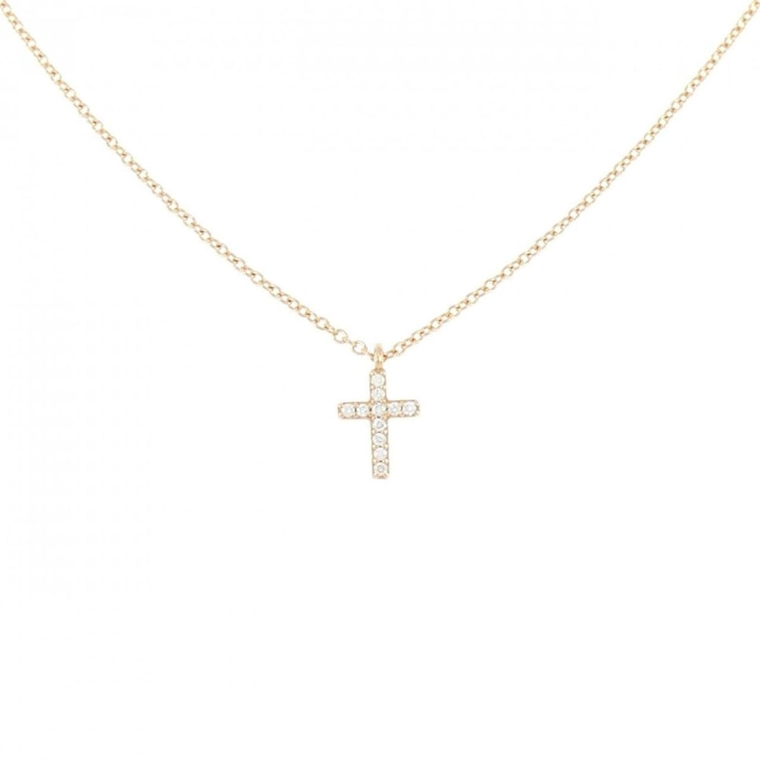 Tiffany Metro Cross Mini Necklace: --- Catalog ---Category: SizePendant Size: 7.8mm x 5.9mm / 0.3'' x 0.23''Neck Circumference: 44 cm / 17.32''Category: DesignStone: DiamondGender: WomenMaterial: Pink gold (18K)Pendant Type: PendantNec