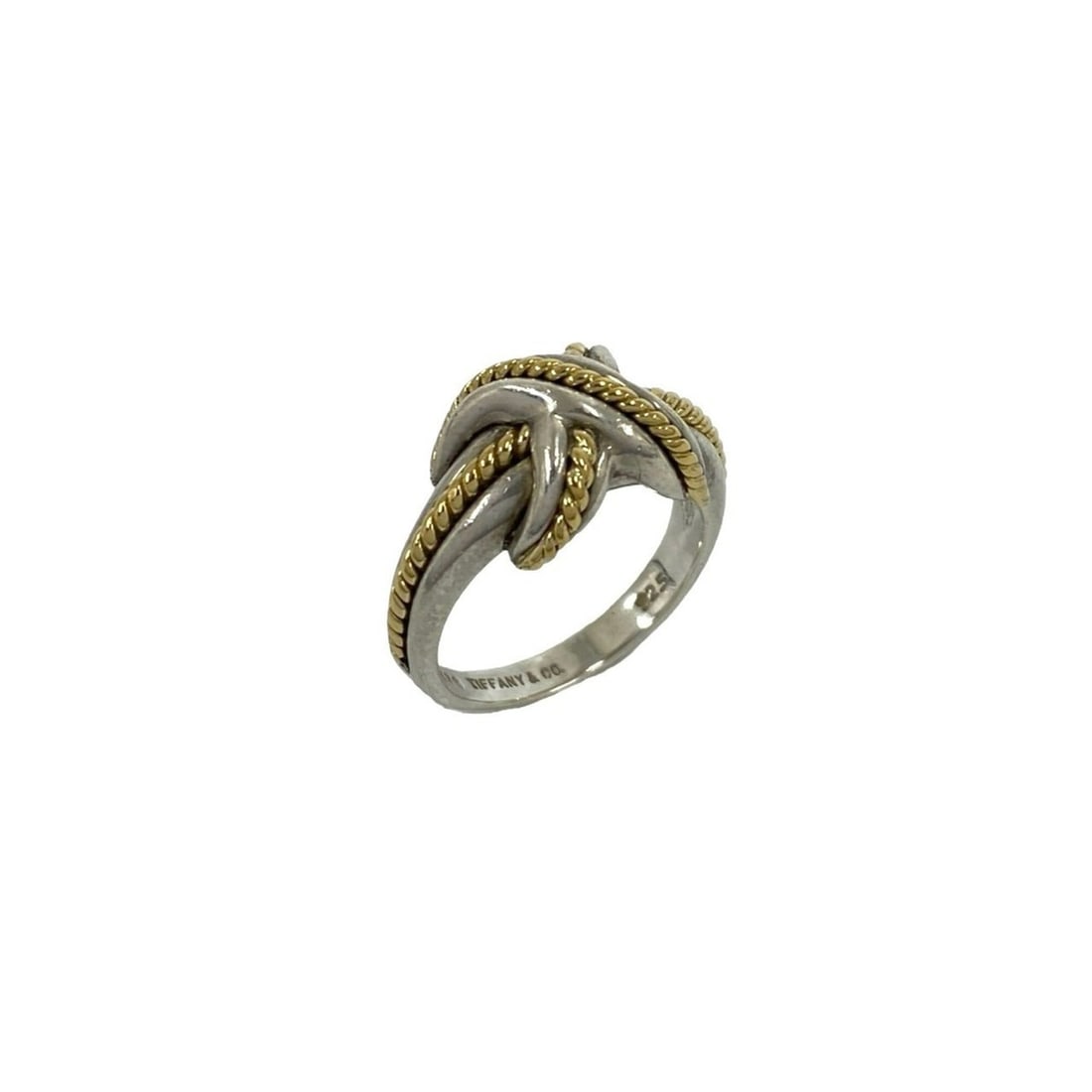 TIFFANY&Co. Tiffany Signature Cross Ring, Sterling Silver 925, 18K Yellow Gold 750YG, Item Number: --- Catalog ---Category: SizeJP Size: 13US Size: 6.5Category: DesignType: Band ringColor: Gold, SilverGender: WomenMaterial: Silver 925, Yellow gold (18K)Category: GeneralBrand: Tiffany--- Item List -