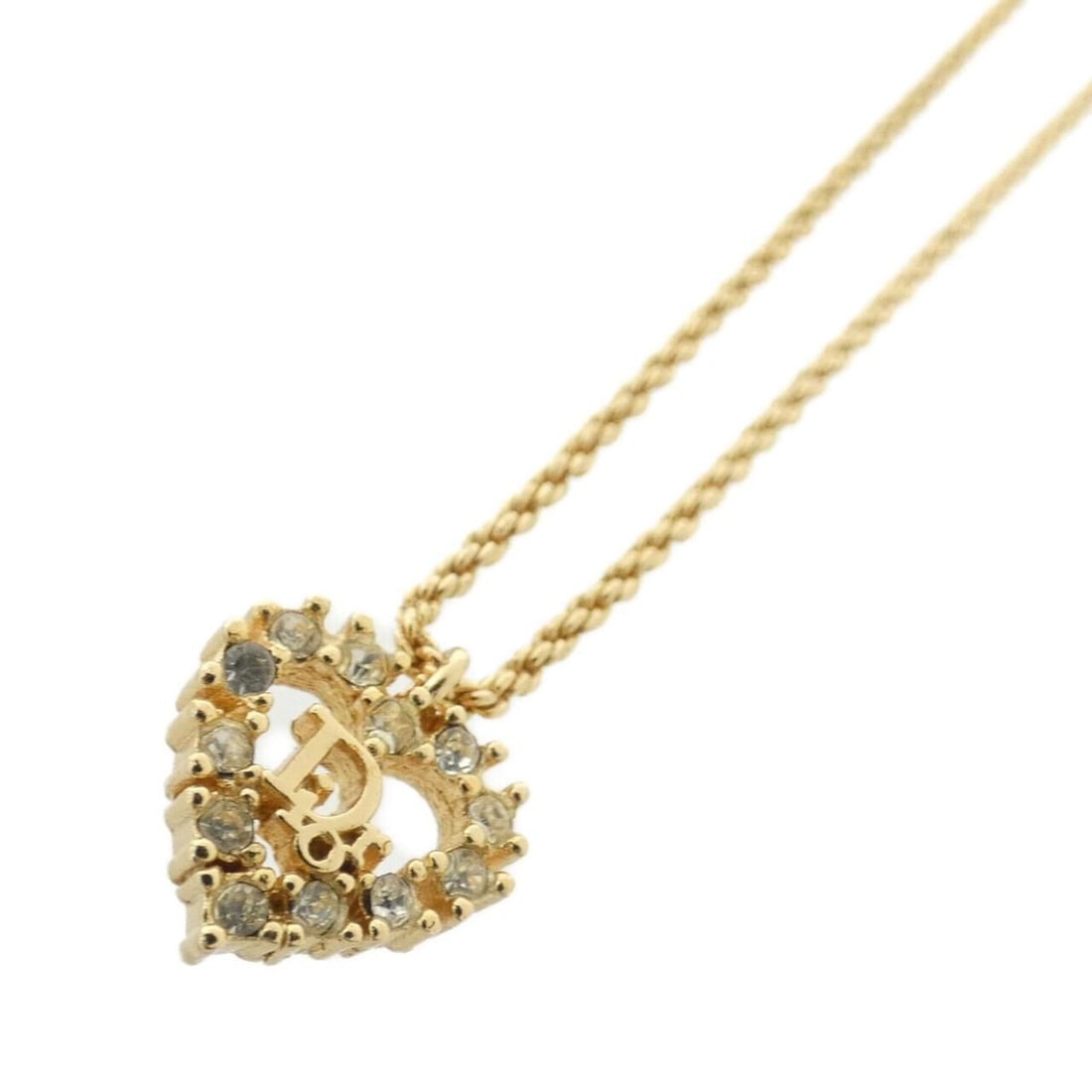 Christian Dior necklace: --- Catalog ---Category: SizePendant Size: 13mm x 13mm / 0.51'' x 0.51''Neck Circumference: 39 cm - 44.5 cm / 15.35'' - 17.51''Category: DesignColor: Clear, GoldGender: WomenNecklace Type: