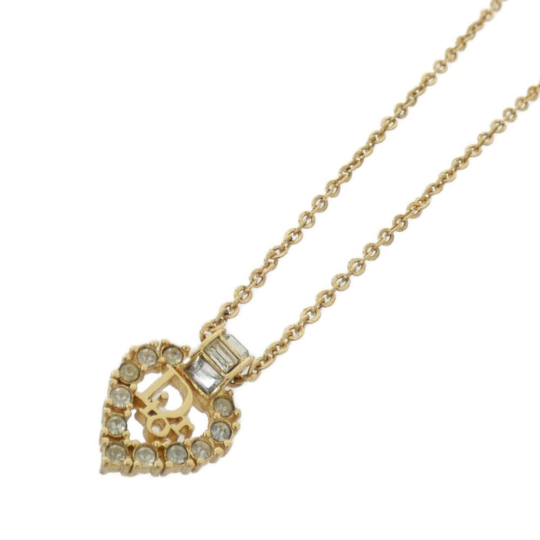 Christian Dior necklace: --- Catalog ---Category: SizePendant Size: 12mm x 12mm / 0.47'' x 0.47''Neck Circumference: 39 cm - 44.5 cm / 15.35'' - 17.51''Category: DesignColor: Clear, GoldGender: WomenNecklace Type:
