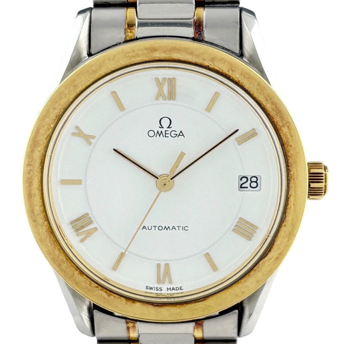 Omega Classic Heritage 166.0285 Watch, Stainless Steel & Yellow Gold, Automatic, White, Men's: --- Catalog ---Category: SizeWrist Size: 19cm / 7.48''Case Diameter: 35mm / 1.38''Category: DesignType: WristwatchGender: MenColor (Dial): WhiteMaterial (Band): Stainless steel, Yellow goldMaterial (C