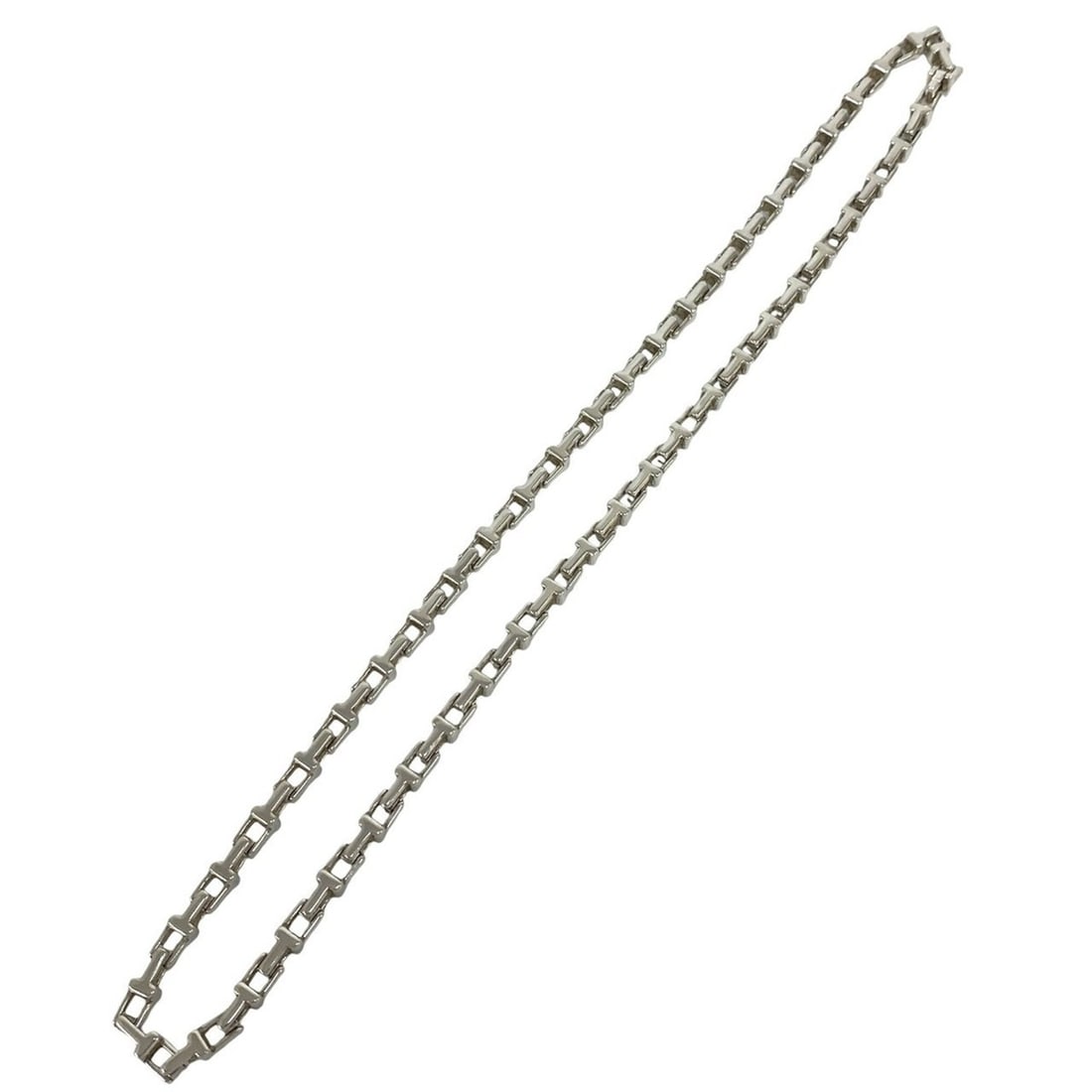 TIFFANY&Co. Tiffany Vintage T Narrow Necklace, Sterling Silver 925 Chain Choker Accessory, 11427 (1 of 10)