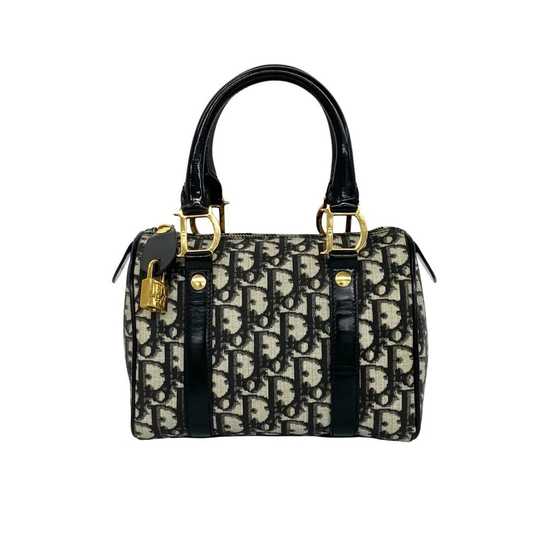 Christian Dior Trotter Pattern Canvas Leather Genuine Handbag Mini Boston Bag Black 443-8: --- Catalog ---Category: SizeSize (HxWxD): 16cm x 19cm x 12cm / 6.29'' x 7.48'' x 4.72''Category: DesignType: Boston bag, HandbagColor: BlackGender: WomenMaterial: Canvas , Leather Category: GeneralBr
