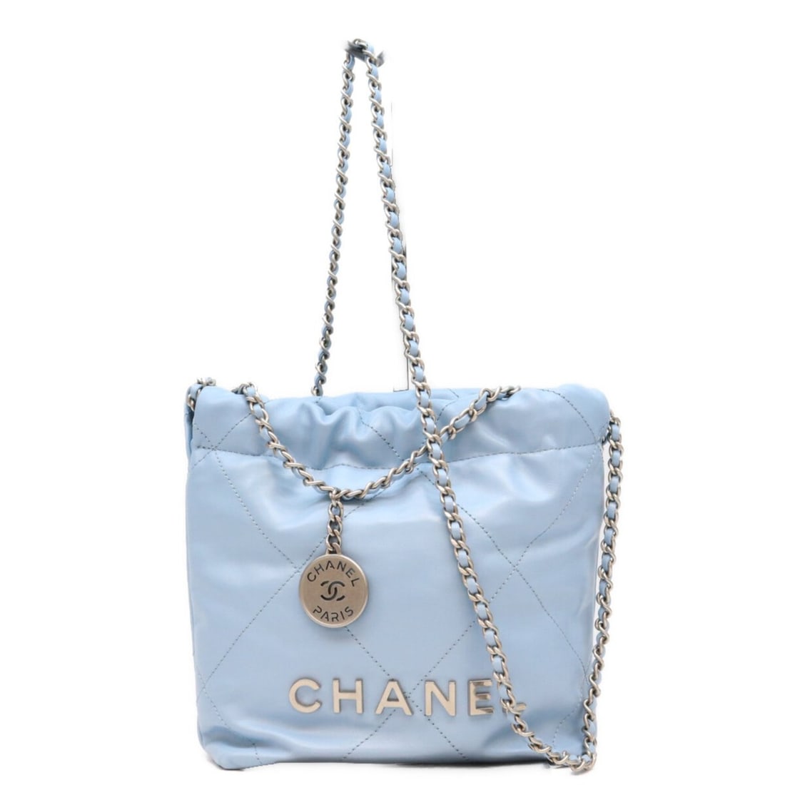 CHANEL AS3980 Light Blue Silver Hardware Chanel 22 Mini Chain Shoulder Bag Women's: --- Catalog ---Category: SizeSize (HxWxD): 19cm x 19.5cm x 6cm / 7.48'' x 7.67'' x 2.36''Category: DesignType: Shoulder bagColor: BlueGender: WomenMaterial: Leather Leather/Fur Type: CalfskinCategory: