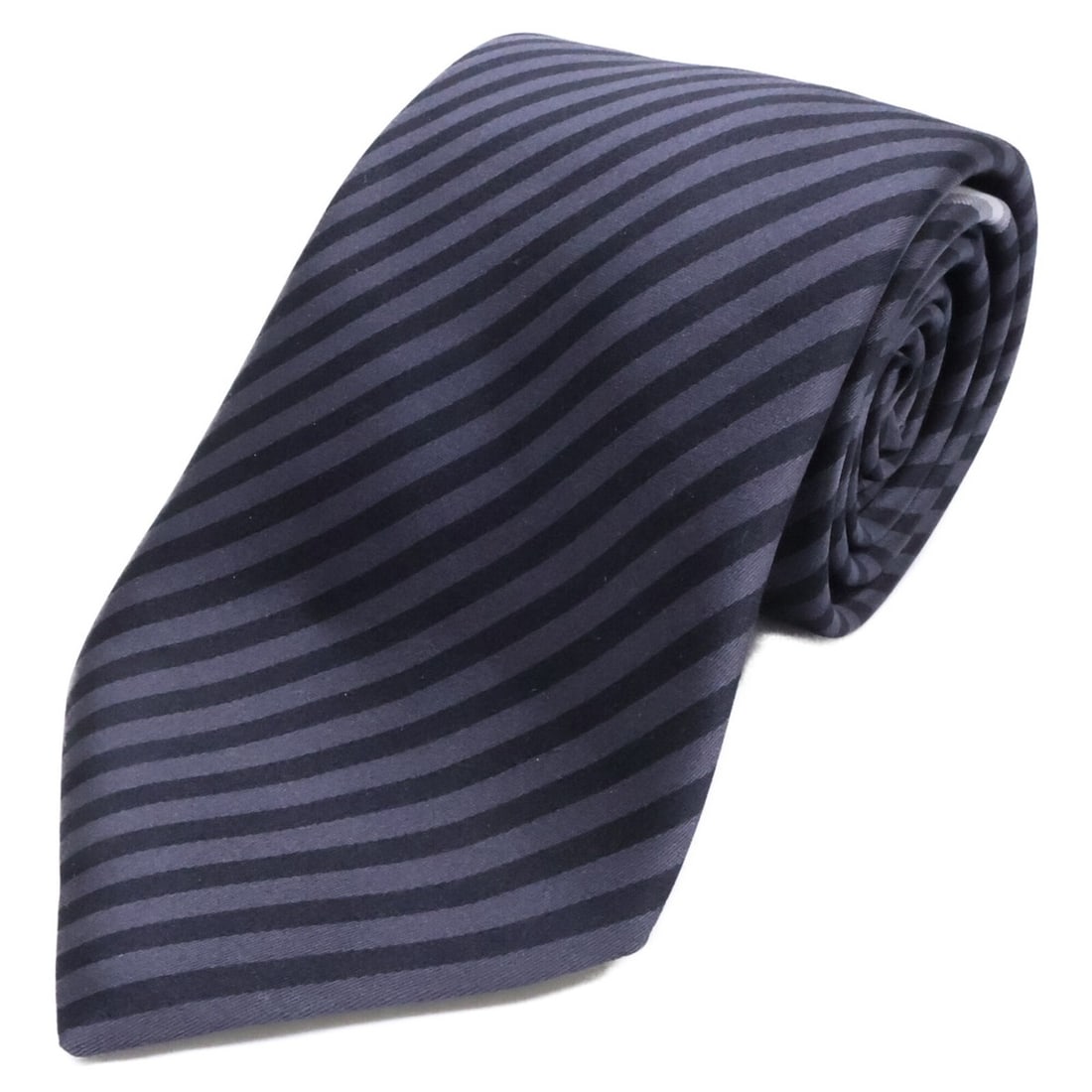 LOUIS VUITTON Louis Vuitton Striped Silk Tie, Gray/Navy, Men's: --- Catalog ---Category: SizeWidth: 10cm / 3.93''Total Length: 154cm / 60.62''Category: DesignType: CravatColor: Gray, NavyGender: MenMaterial: Silk Category: GeneralBrand: Louis Vuitton--- Item List 