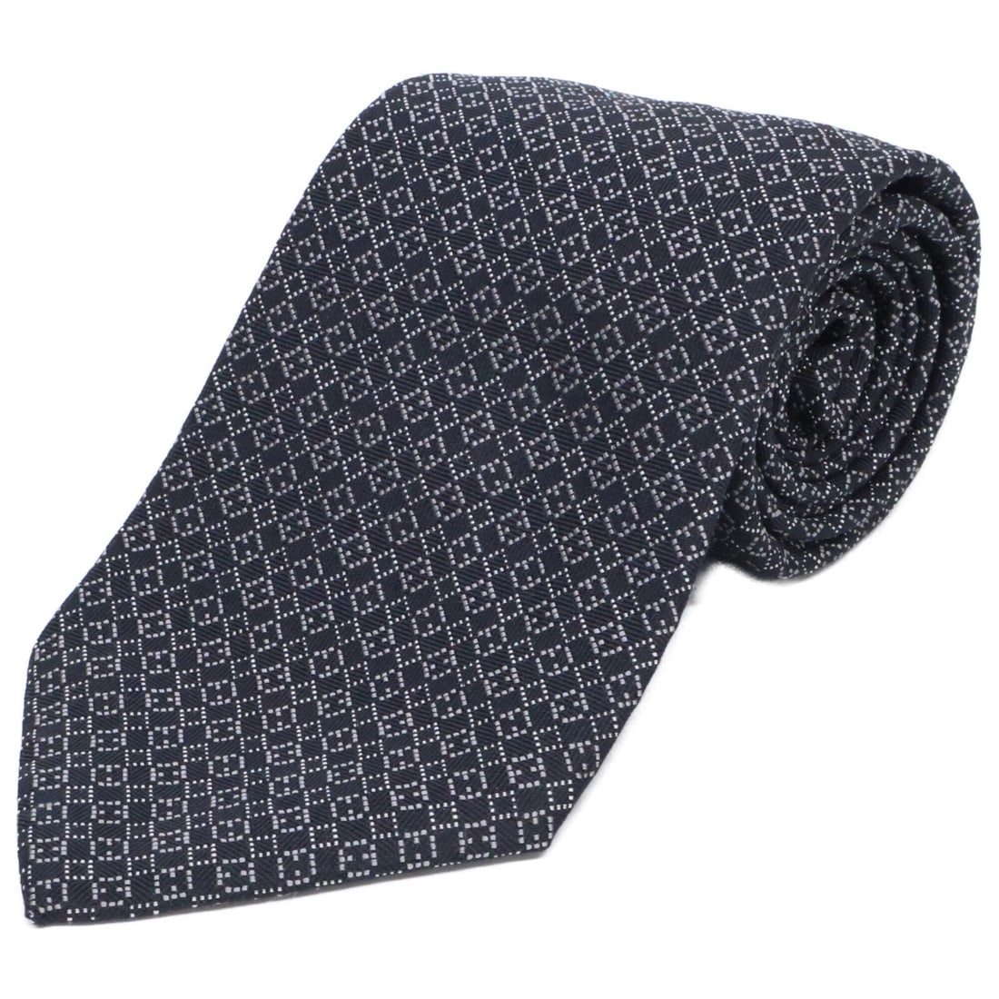 HERMES 758969T All-over pattern silk tie, black, for men: --- Catalog ---Category: SizeWidth: 9.5cm / 3.74''Total Length: 152cm / 59.84''Category: DesignType: CravatColor: BlackGender: MenMaterial: Silk Category: GeneralBrand: Hermes--- Item List ---Section: