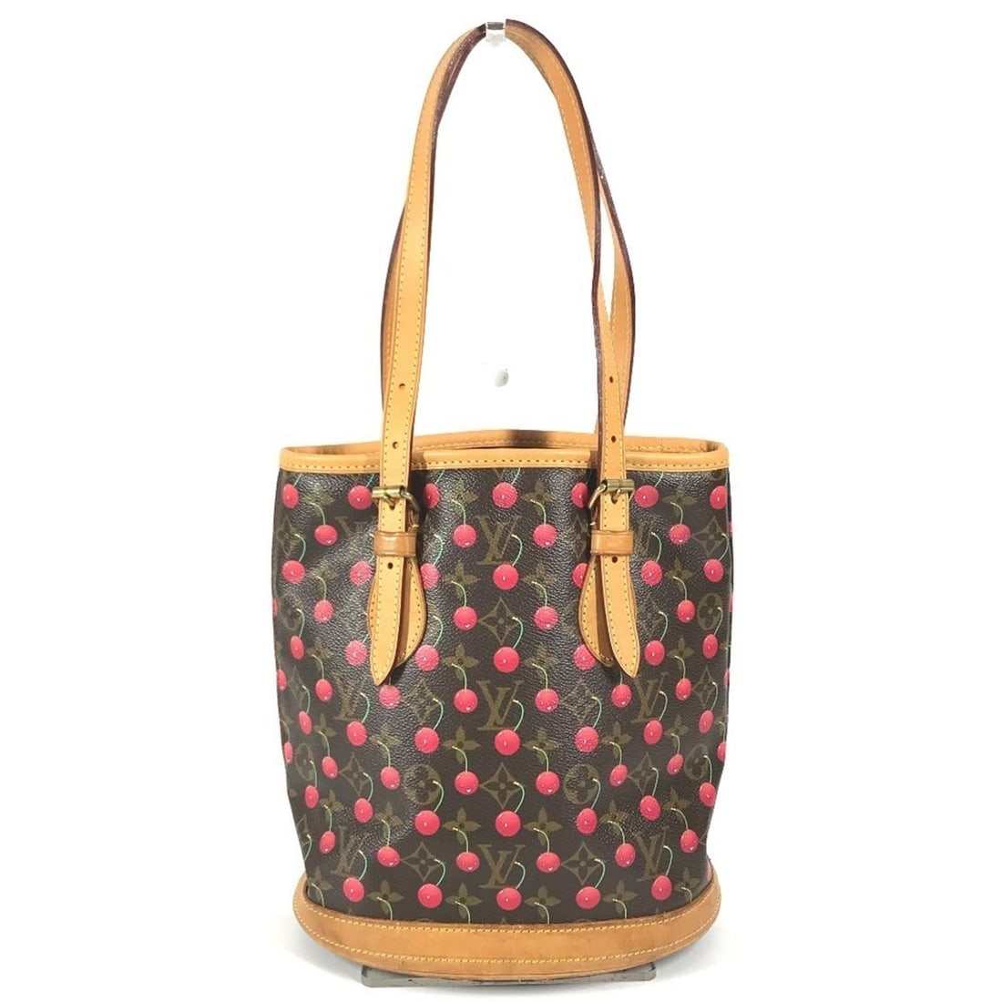 LOUIS VUITTON M95012 Monogram Cherry Bucket PM Bag (designed by Takashi Murakami) - Shoulder Bag,: --- Catalog ---Category: SizeSize (HxWxD): 26cm x 22.5cm x 16cm / 10.23'' x 8.85'' x 6.29''Category: DesignType: Shoulder bag, Tote bagColor: Brown, Monogram Cherry, Red colorGender: WomenMaterial: Mo
