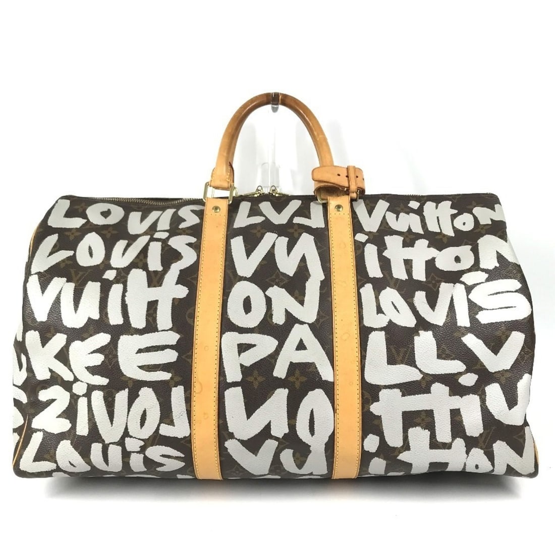 LOUIS VUITTON M92197 Monogram Graffiti Keepall 50 Boston Bag, Travel Canvas, Men's, Women's, White: --- Catalog ---Category: SizeSize (HxWxD): 28.5cm x 50.5cm x 20.5cm / 11.22'' x 19.88'' x 8.07''Category: DesignType: Boston bagColor: Brown, WhiteGender: Men,WomenMaterial: Monogram , Canvas Category