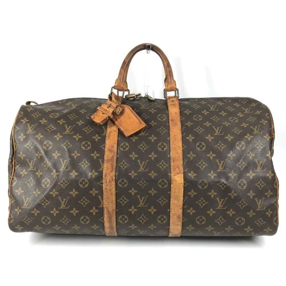 LOUIS VUITTON M41424 Monogram Keepall 55 Bag, Handbag, Travel Boston Canvas, Men's, Women's, Brown: --- Catalog ---Category: SizeSize (HxWxD): 28.5cm x 55cm x 25cm / 11.22'' x 21.65'' x 9.84''Category: DesignType: Boston bag, HandbagColor: BrownGender: Men,WomenMaterial: Monogram , Canvas Category: 