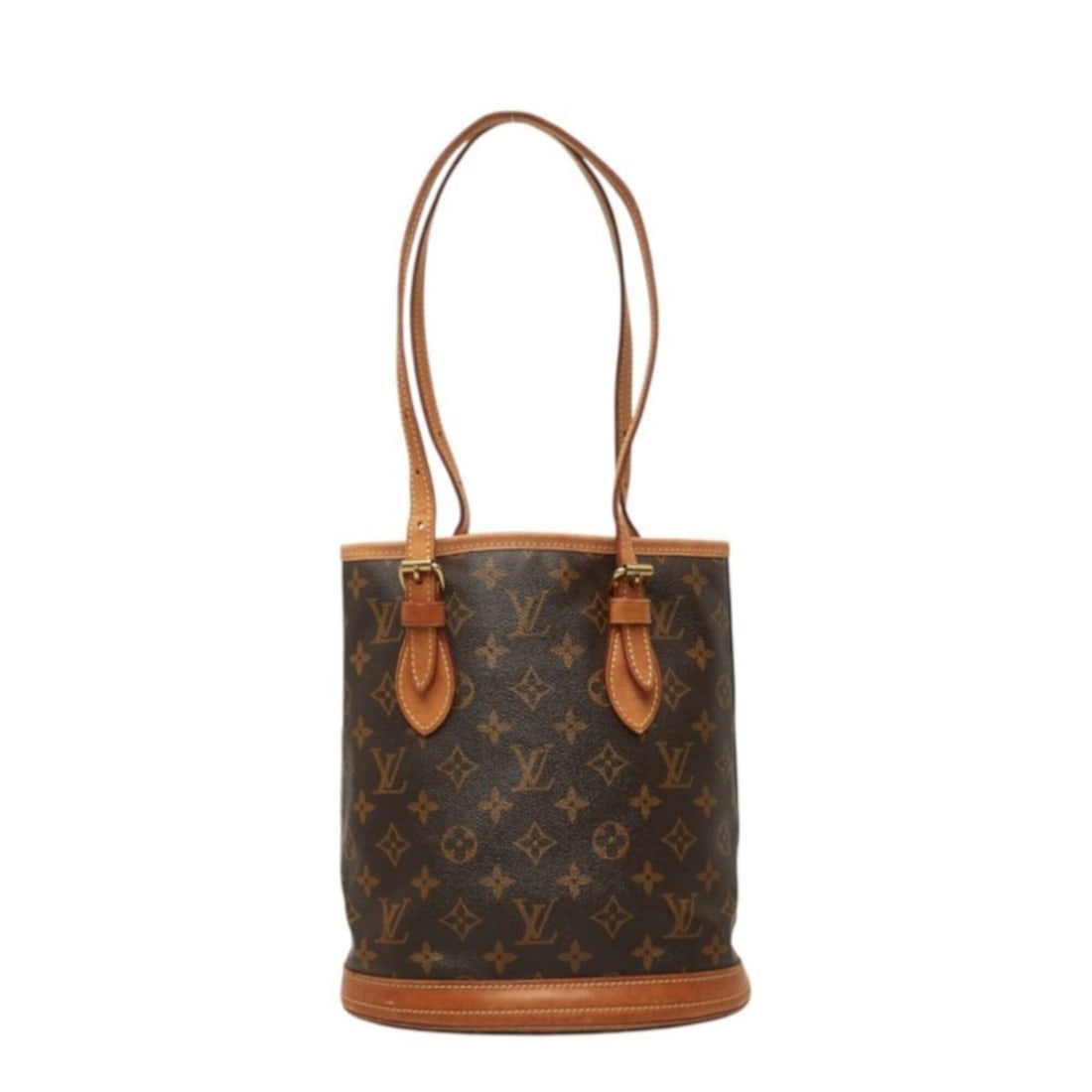 Louis Vuitton Monogram Petite Bucket PM Tote Bag Shoulder M42238 Brown Leather Women's LOUIS VUITTON: --- Catalog ---Category: SizeSize (HxWxD): 26cm x 23cm x 16cm / 10.23'' x 9.05'' x 6.29''Category: DesignType: Pouch, Shoulder bag, Tote bagColor: BrownGender: WomenMaterial: PVC , Leather Category: G