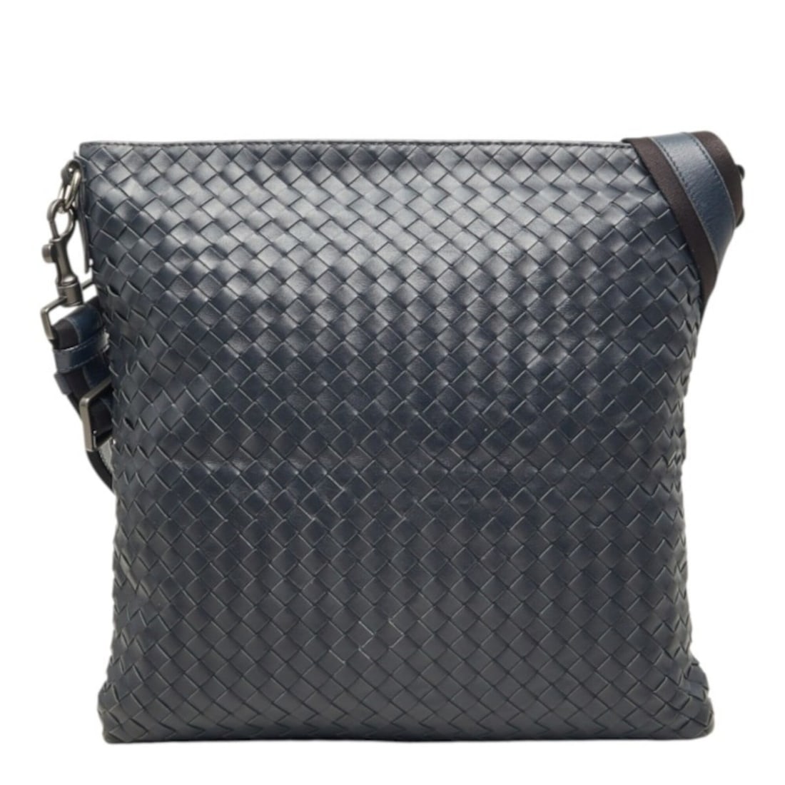 Bottega Veneta Intrecciato Crossbody Shoulder Bag, Navy Leather, Women's BOTTEGAVENETA: --- Catalog ---Category: SizeSize (HxWxD): 33cm x 32cm x 3cm / 12.99'' x 12.59'' x 1.18''Category: DesignType: Shoulder bagColor: NavyGender: WomenMaterial: Leather Category: GeneralBrand: Bottega Ven