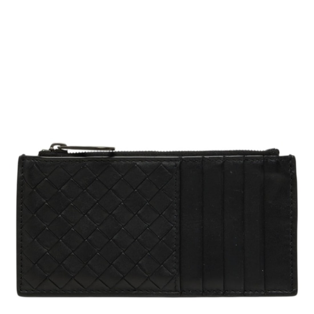 Bottega Veneta Intrecciato Business Card Holder/Card Case, Black Leather, Men's.: --- Catalog ---Category: DesignType: Card caseColor: BlackGender: MenMaterial: Leather Category: GeneralBrand: Bottega VenetaCategory: Physical PropertiesSize (HxWxD): 7cm x 14cm x 1cm / 2.75'' x 5.51