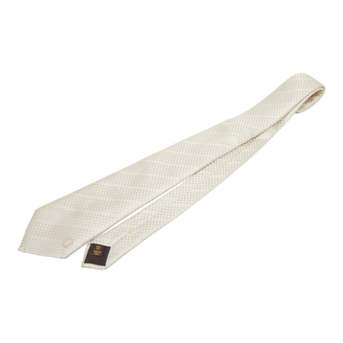 Louis Vuitton Micro Damier Tie, Beige Silk, Men's LOUIS VUITTON: --- Catalog ---Category: SizeWidth: 9cm / 3.54''Total Length: 145cm / 57.08''Category: DesignType: CravatColor: BeigeGender: MenMaterial: Silk Category: GeneralBrand: Louis Vuitton--- Item List ---Sec
