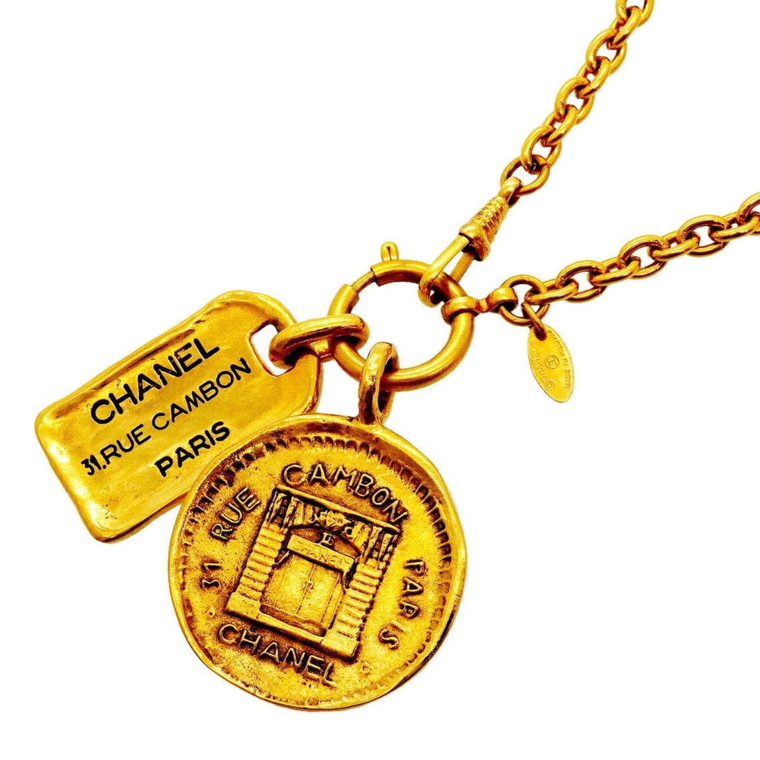 Chanel necklace, Coco Mark, Cambon, GP plated, gold, women's. (1 of 10)