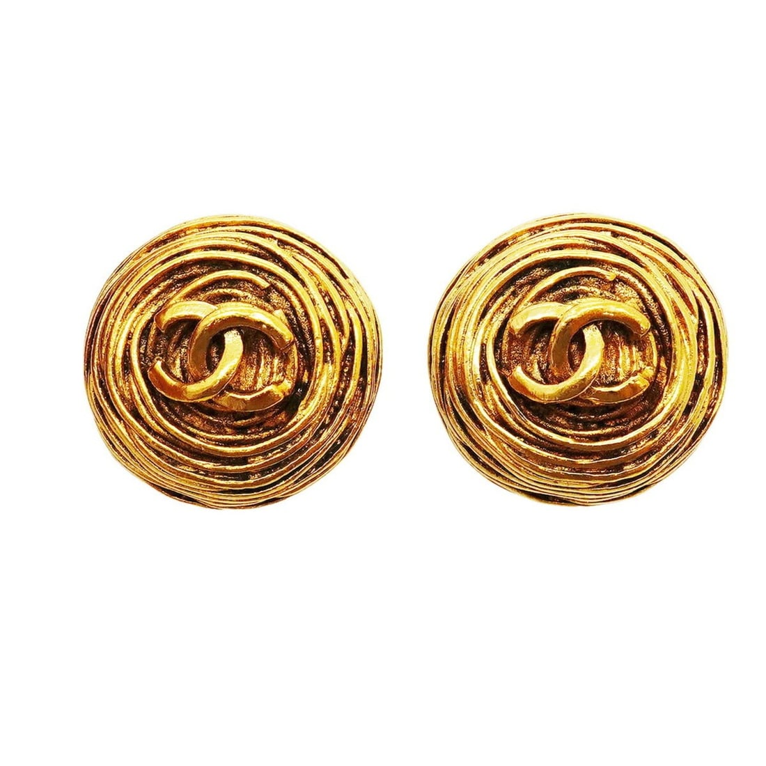Chanel Earrings, Coco Mark Circle, GP Plated Gold, Women's: --- Catalog ---Category: SizeSize (HxWxD): 23.40mm x 23.90mm / 0.92'' x 0.94''Category: DesignType: Clip earringsColor: GoldGender: WomenMaterial: Gold platingCategory: GeneralBrand: Chanel--- Item