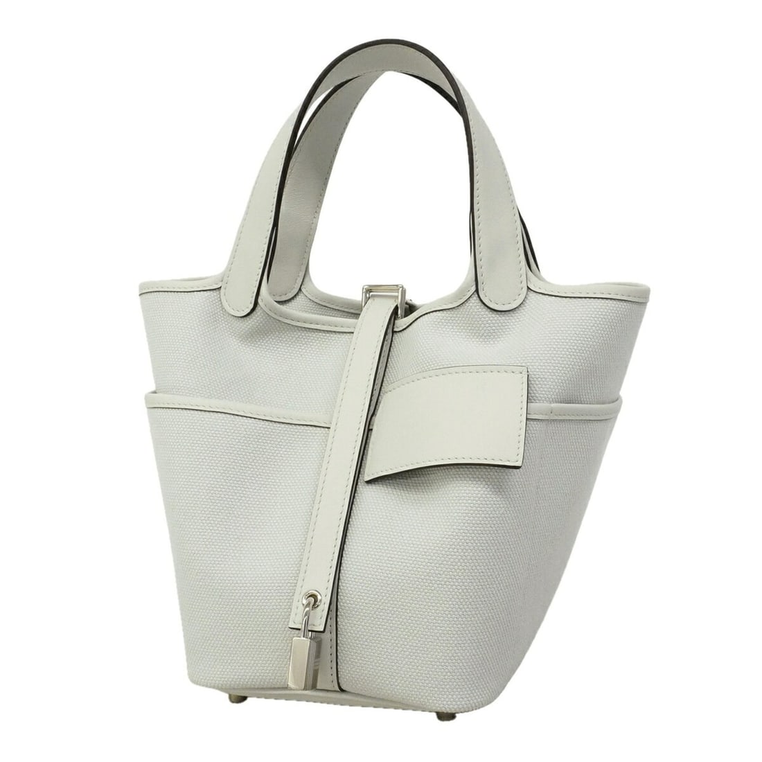 Hermes Picotin Lock PM Cargo Swift Toilego Elan Gris Platinum Handbag, W Stamp, Ladies' P3433287: --- Catalog ---Category: SizeSize (HxWxD): 19cm x 18cm x 13cm / 7.48'' x 7.08'' x 5.11''Category: DesignType: HandbagColor: GrayGender: WomenMaterial: Swift leather Hardware Color: SilverCategory: Gen