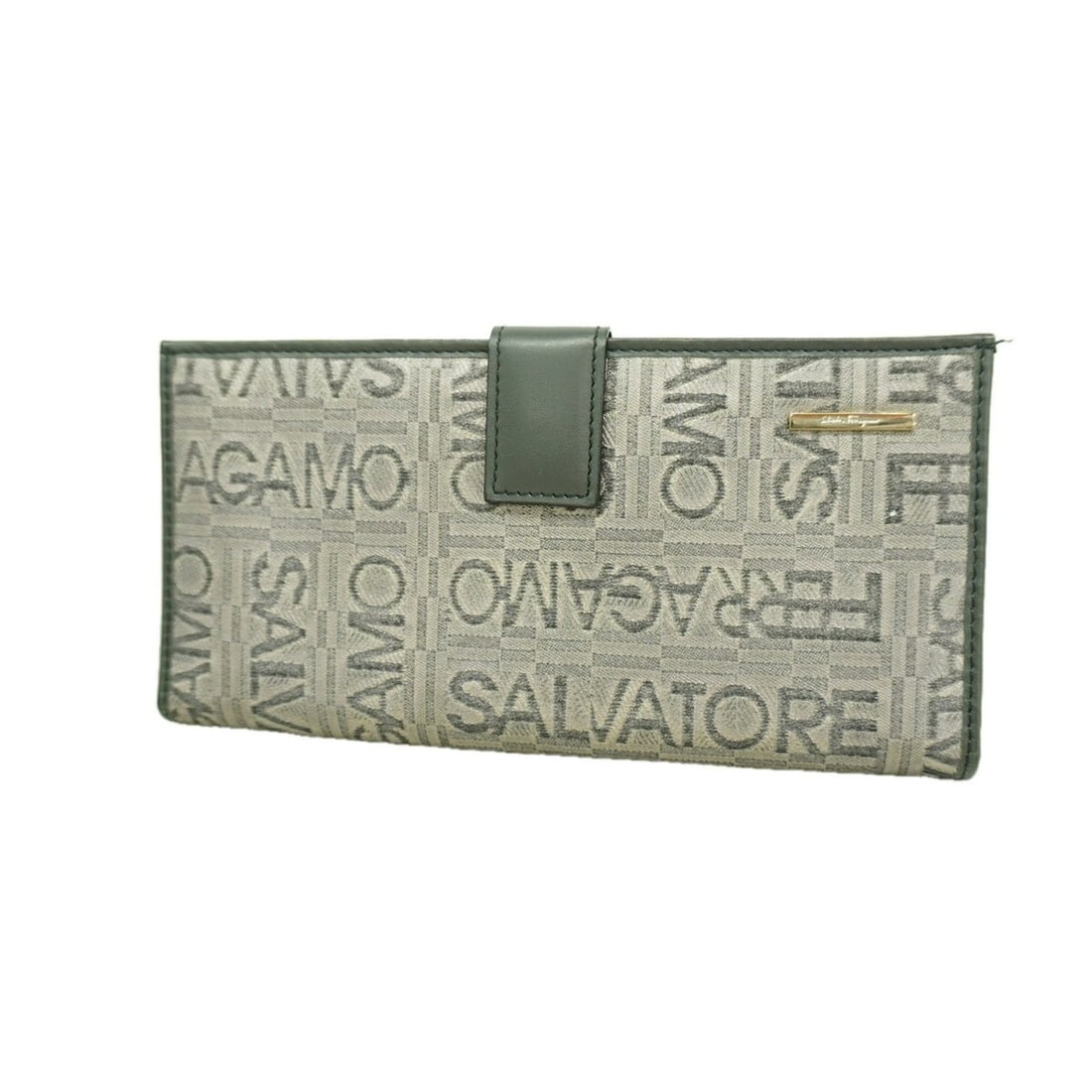 Salvatore Ferragamo long wallet, canvas, gray, women's: --- Catalog ---Category: SizeSize (HxWxD): 9cm x 18.5cm x 1.5cm / 3.54'' x 7.28'' x 0.59''Category: DesignType: Long wallet (bi-fold)Color: GrayGender: WomenMaterial: Canvas Category: GeneralBrand: Sa