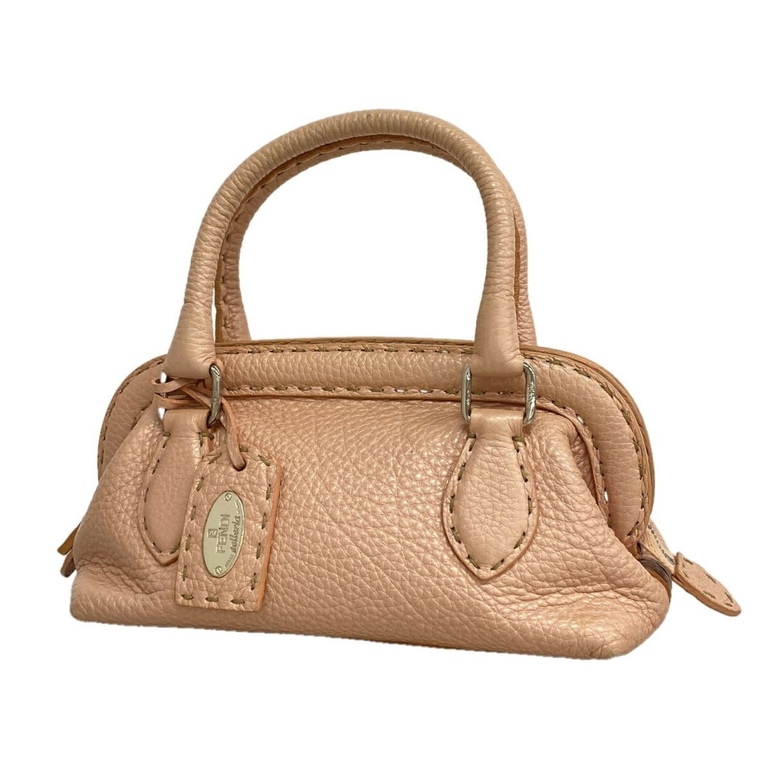 Fendi Selleria Leather Handbag, Pink, Women's (1 of 11)