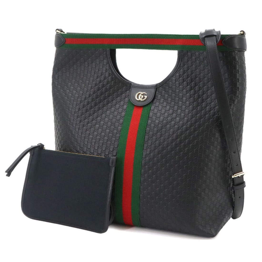 Gucci GG Embossed Ophidia 2-way Tote Shoulder Handbag Leather Black 865452 Gold Hardware Emboss Bag: --- Catalog ---Category: SizeWeight: 1.11kg / 2.44lb.Size (HxWxD): 39cm x 34cm x 15cm / 15.35'' x 13.38'' x 5.9''Strap Length: 100cm - 115cm / 39.36'' - 45.27''Handle Length: 14cm / 5.51''Category: De