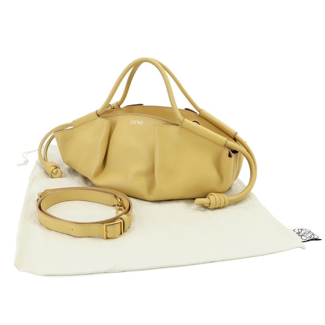 Loewe Paseo Small 2-way Handbag/Shoulder Bag, Leather, Yellow, Gold Hardware, A709P48X02: --- Catalog ---Category: SizeWeight: 515g / 1.13lb.Size (HxWxD): 15.5cm x 34cm x 16cm / 6.1'' x 13.38'' x 6.29''Strap Length: 88cm - 108cm / 34.64'' - 42.51''Handle Length: 27cm / 10.62''Category: Des