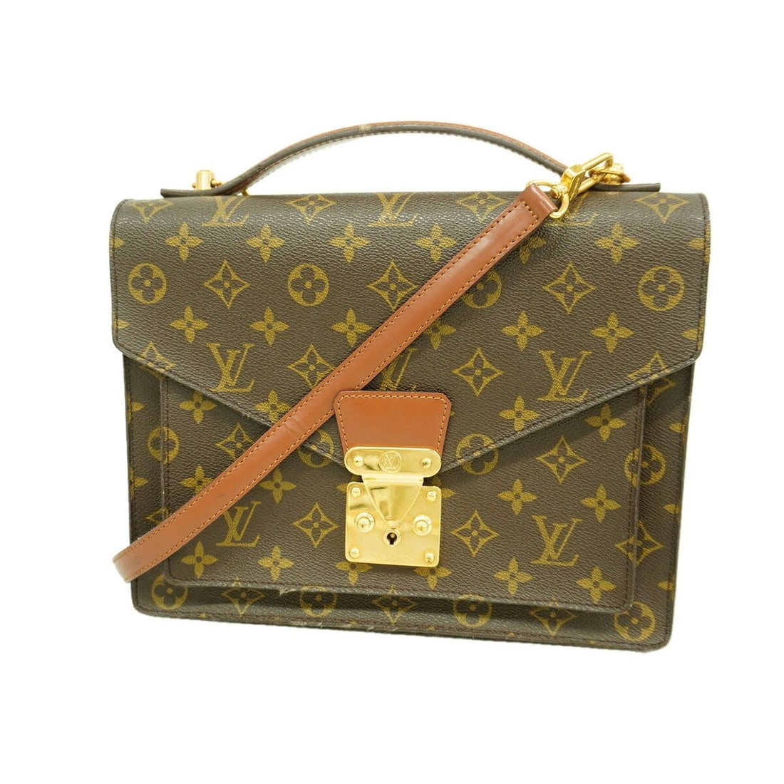 Louis Vuitton Monogram Monceau 28 Handbag M51185 Brown 2-way bag for women: --- Catalog ---Category: SizeSize (HxWxD): 22cm x 27.5cm x 7cm / 8.66'' x 10.82'' x 2.75''Category: DesignType: HandbagColor: BrownGender: WomenCategory: GeneralMPN: M51185Brand: Louis Vuitton--- Item