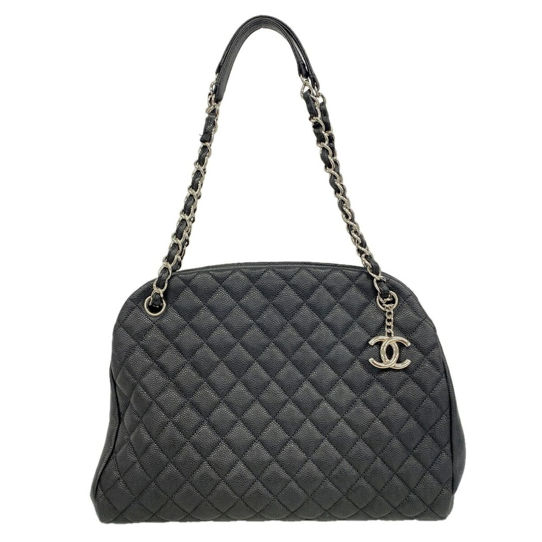 Chanel Matelassé Chain Shoulder Bag, Caviar Leather, Black, Women's: --- Catalog ---Category: SizeSize (HxWxD): 25cm x 33cm x 15cm / 9.84'' x 12.99'' x 5.9''Category: DesignType: Shoulder bagColor: BlackGender: WomenMaterial: Grained Calfskin Hardware Color: SilverCate