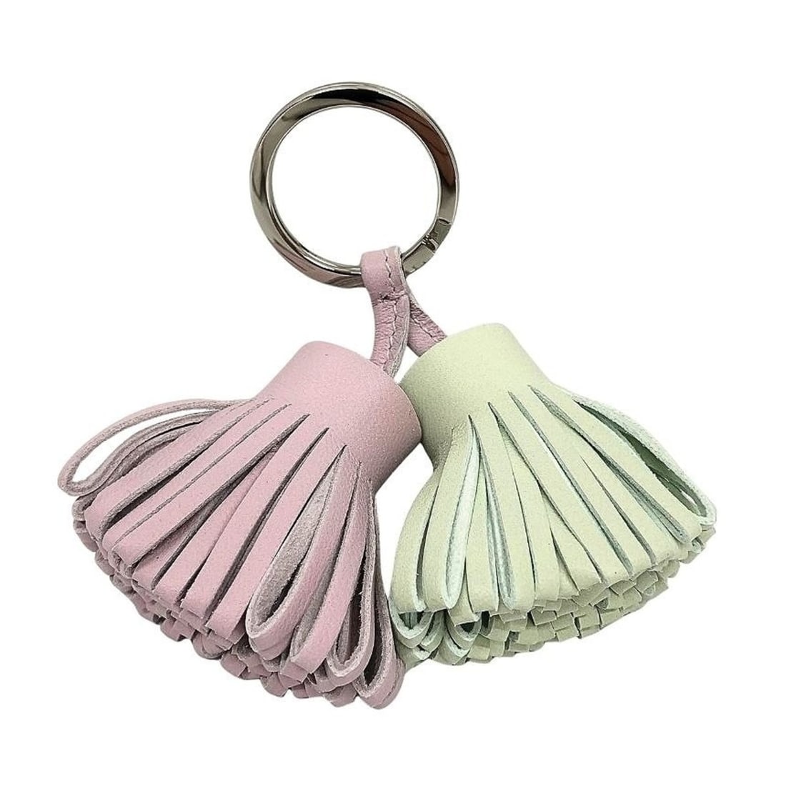 Hermes Carmen Unodos Keychain Keyring Charm Leather Mauve Pale/Vert Fizz 2022 Wallet: --- Catalog ---Category: DesignType: KeyringGender: WomenCategory: GeneralBrand: Hermes--- Item List ---Section: ConditionRanking: Rank NS Never used / display itemCondition: Opened (never used)Overal