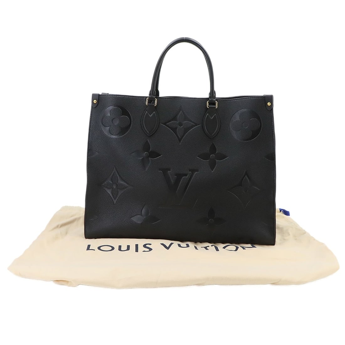 Louis Vuitton Onthego GM Monogram Empreinte 2-way Tote Shoulder Handbag Black M44925 Giant: --- Catalog ---Category: SizeWeight: 1.22kg / 2.68lb.Size (HxWxD): 32cm x 41cm x 17cm / 12.59'' x 16.14'' x 6.69''Strap Length: 66cm / 25.98''Handle Length: 31cm / 12.2''Category: DesignType: Handbag,