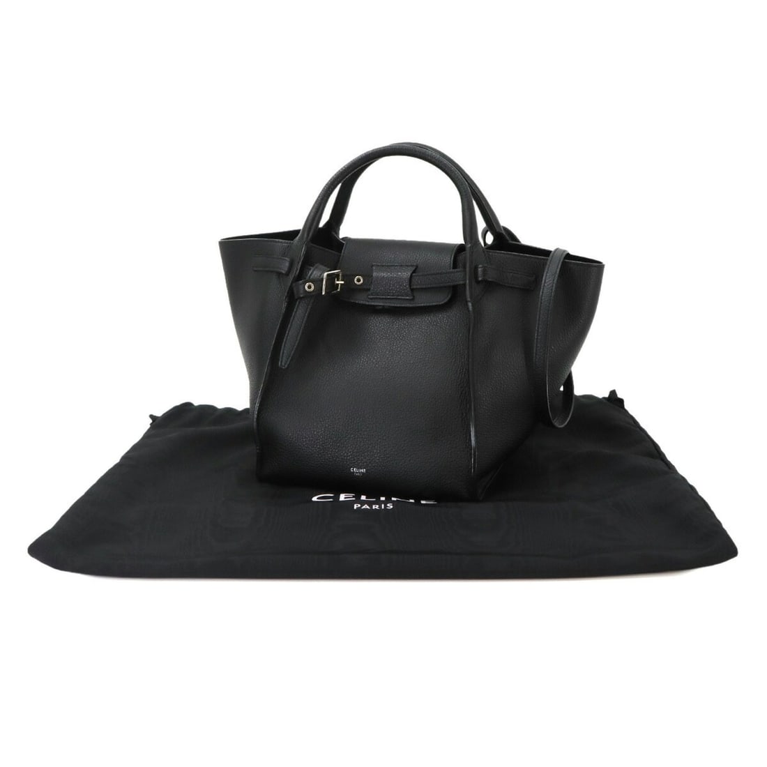 Celine Big Bag Small with Long Strap 2-way Handbag Shoulder Leather Black 189313 Silver Hardware: --- Catalog ---Category: SizeWeight: 1.02kg / 2.24lb.Size (HxWxD): 25cm x 24cm x 22cm / 9.84'' x 9.44'' x 8.66''Strap Length: 91cm - 107cm / 35.82'' - 42.12''Handle Length: 30cm / 11.81''Category: Des