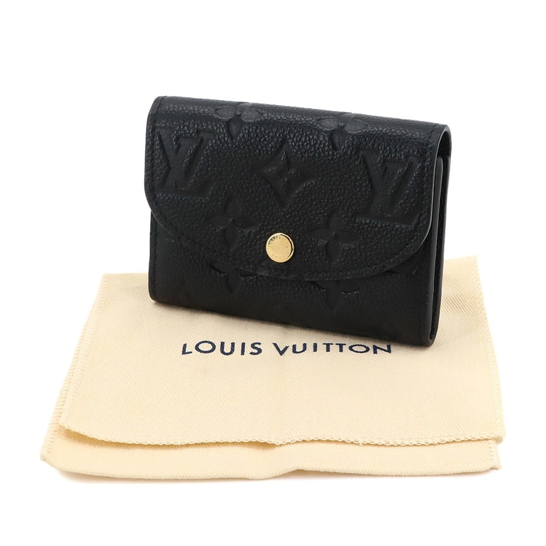 Louis Vuitton Monogram Empreinte Portemonnaie Rosalie Bi-fold Wallet Noir M81455 RFID Coin Purse (1 of 8)