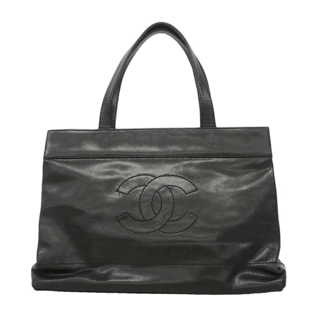 Chanel tote bag, caviar leather, black, women's.: --- Catalog ---Category: SizeSize (HxWxD): 29cm x 40cm x 9.5cm / 11.41'' x 15.74'' x 3.74''Category: DesignType: Tote bagColor: BlackGender: WomenMaterial: Grained Calfskin Hardware Color: GoldCategor