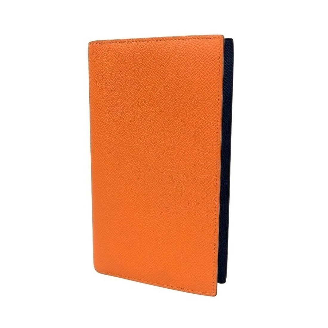 HERMES Vision2 Agenda Cover, Leather, Orange x Navy Bicolor: --- Catalog ---Category: DesignColor: Bicolor, Navy, OrangeGender: Women,MenMaterial: Leather Category: GeneralBrand: HermesCategory: Physical PropertiesSize (HxWxD): 17cm x 10cm / 6.69'' x 3.93''--- 
