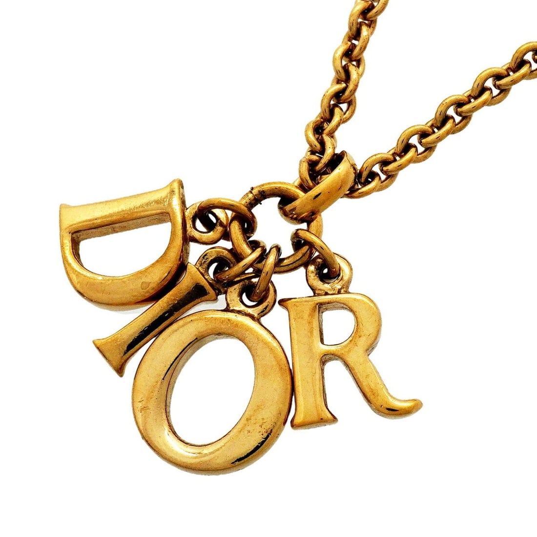 Christian Dior Necklace, GP Plated Gold, Women's: --- Catalog ---Category: SizePendant Size: 32.8mm x 37.7mm / 1.29'' x 1.48''Neck Circumference: 40 cm - 45 cm / 15.74'' - 17.71''Category: DesignColor: GoldGender: WomenMaterial: Gold platingNecklace 