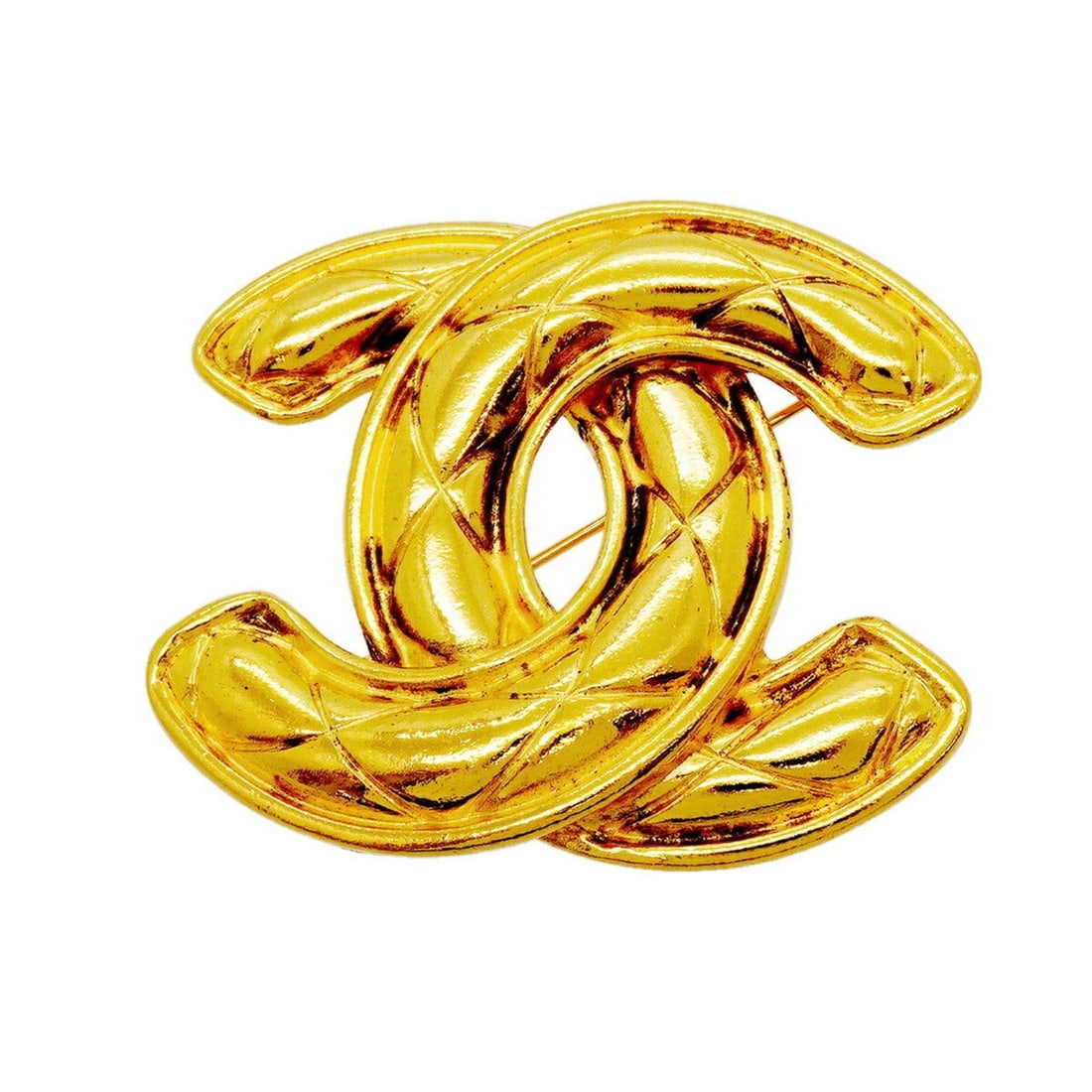 Chanel brooch, Coco Mark, Matelassé, GP plated, gold, women's. (1 of 16)