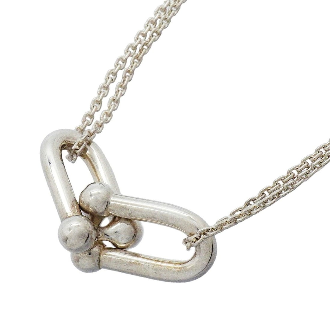 Tiffany & Co. Hardware Double Link Necklace, Sterling Silver 925, Women's (1 of 8)