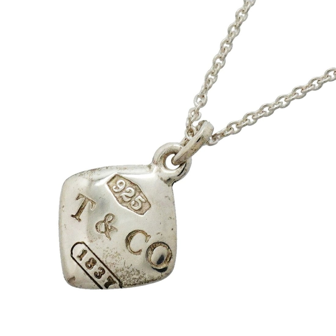 Tiffany & Co. Necklace 1837 Montage Cushion Sterling Silver 925 Women's: --- Catalog ---Category: SizePendant Size: 21.9mm x 15.1mm / 0.86'' x 0.59''Neck Circumference: 41 cm / 16.14''Category: DesignGender: WomenMaterial: Silver 925Necklace Type: NecklaceCategory: General