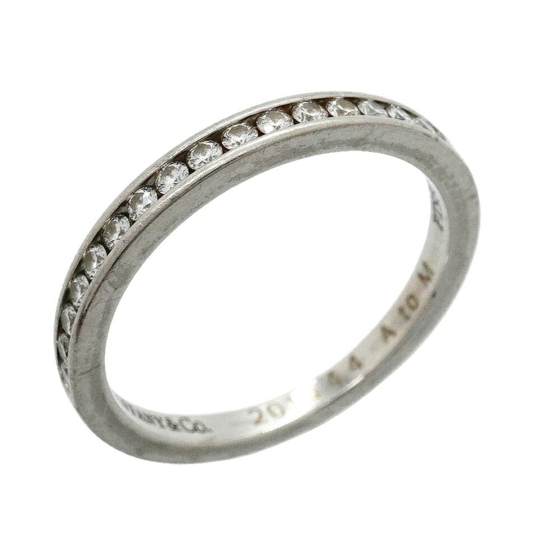 Tiffany & Co. Channel Setting Half Eternity Ring, Platinum 950, Diamond, Size 8.5, Women's: --- Catalog ---Category: SizeJP Size: 8.5US Size: 4.5Category: DesignType: Band ringStone: DiamondGender: WomenMaterial: Platinum 950Category: GeneralBrand: Tiffany--- Item List ---Section: ConditionR