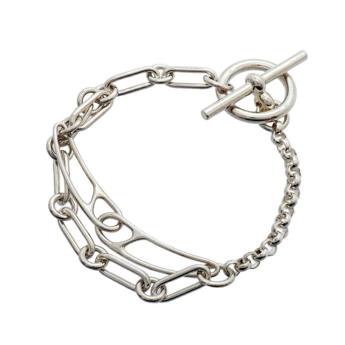 Hermes Chaine d'Ancre Punk Bracelet, Sterling Silver 925, Women's: --- Catalog ---Category: SizeLength: 15.5cm / 6.1''Category: DesignType: Charm braceletGender: WomenMaterial: Silver 925Category: GeneralBrand: Hermes--- Item List ---Section: ConditionRanking: Rank A