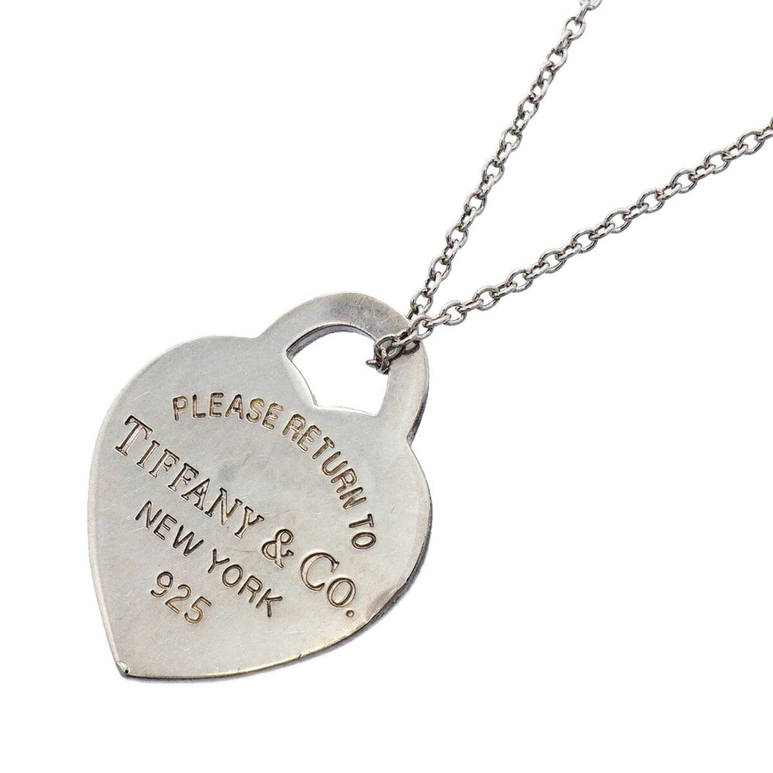Tiffany & Co. Return to Heart Tag Necklace, Sterling Silver 925, Women's, OP020141: --- Catalog ---Category: SizePendant Size: 19.6mm x 15.8mm / 0.77'' x 0.62''Neck Circumference: 46 cm / 18.11''Category: DesignGender: WomenMaterial: Silver 925Necklace Type: NecklaceCategory: General