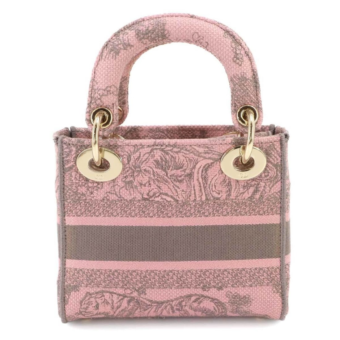Christian Dior Lady D-Lite Mini 2-way Hand/Shoulder Handbag, Canvas, Pink/Gray.: --- Catalog ---Category: SizeWeight: 700g / 1.54lb.Size (HxWxD): 14cm x 17cm x 7cm / 5.51'' x 6.69'' x 2.75''Strap Length: 107cm / 42.12''Handle Length: 24cm / 9.44''Category: DesignType: HandbagColor