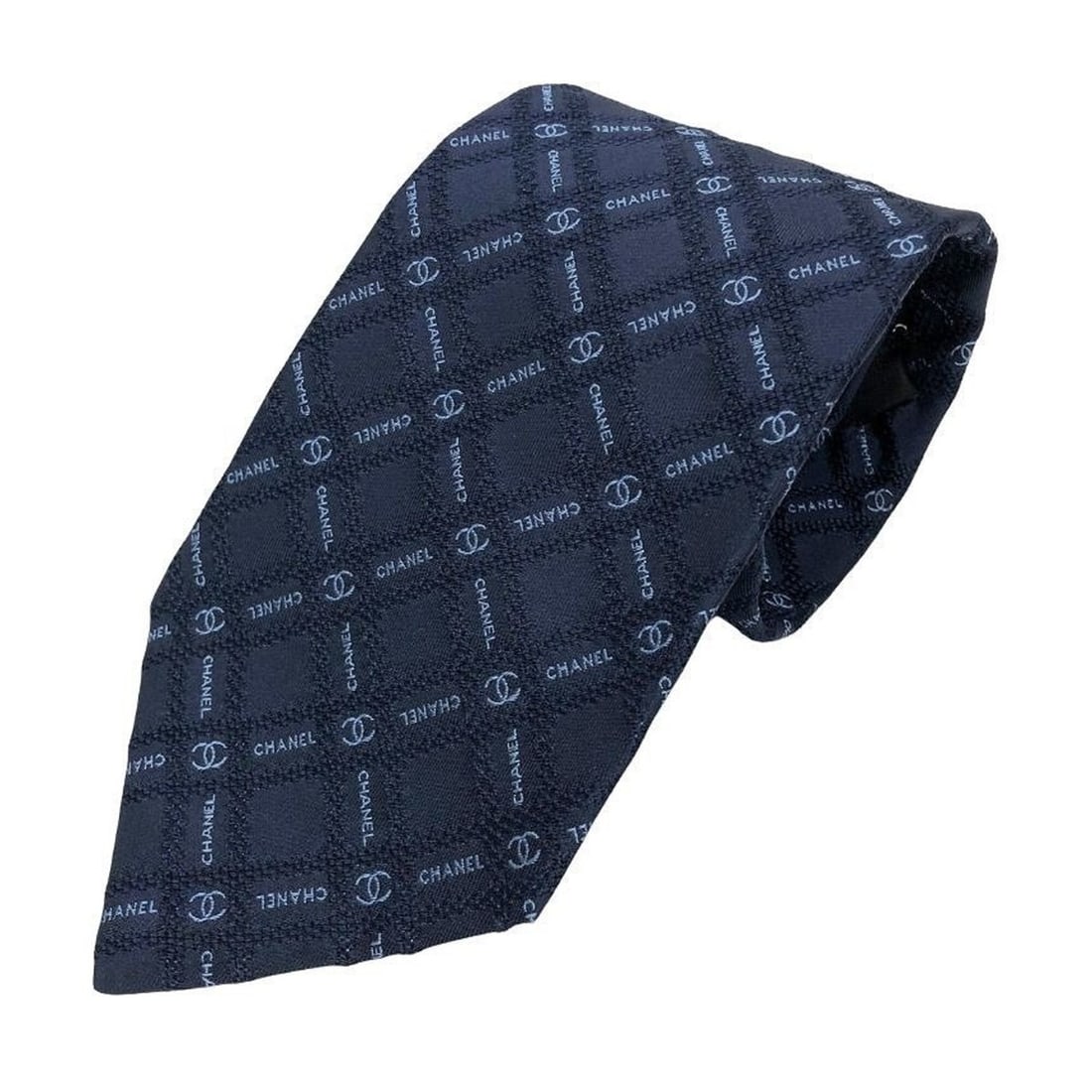 CHANEL Chanel Tie, Coco Mark, Check Pattern, Silk, Navy, Men's: --- Catalog ---Category: SizeWidth: 9cm / 3.54''Category: DesignType: CravatColor: NavyGender: MenMaterial: Silk Category: GeneralBrand: ChanelCountry of Origin: Italy--- Item List ---Section: Conditi