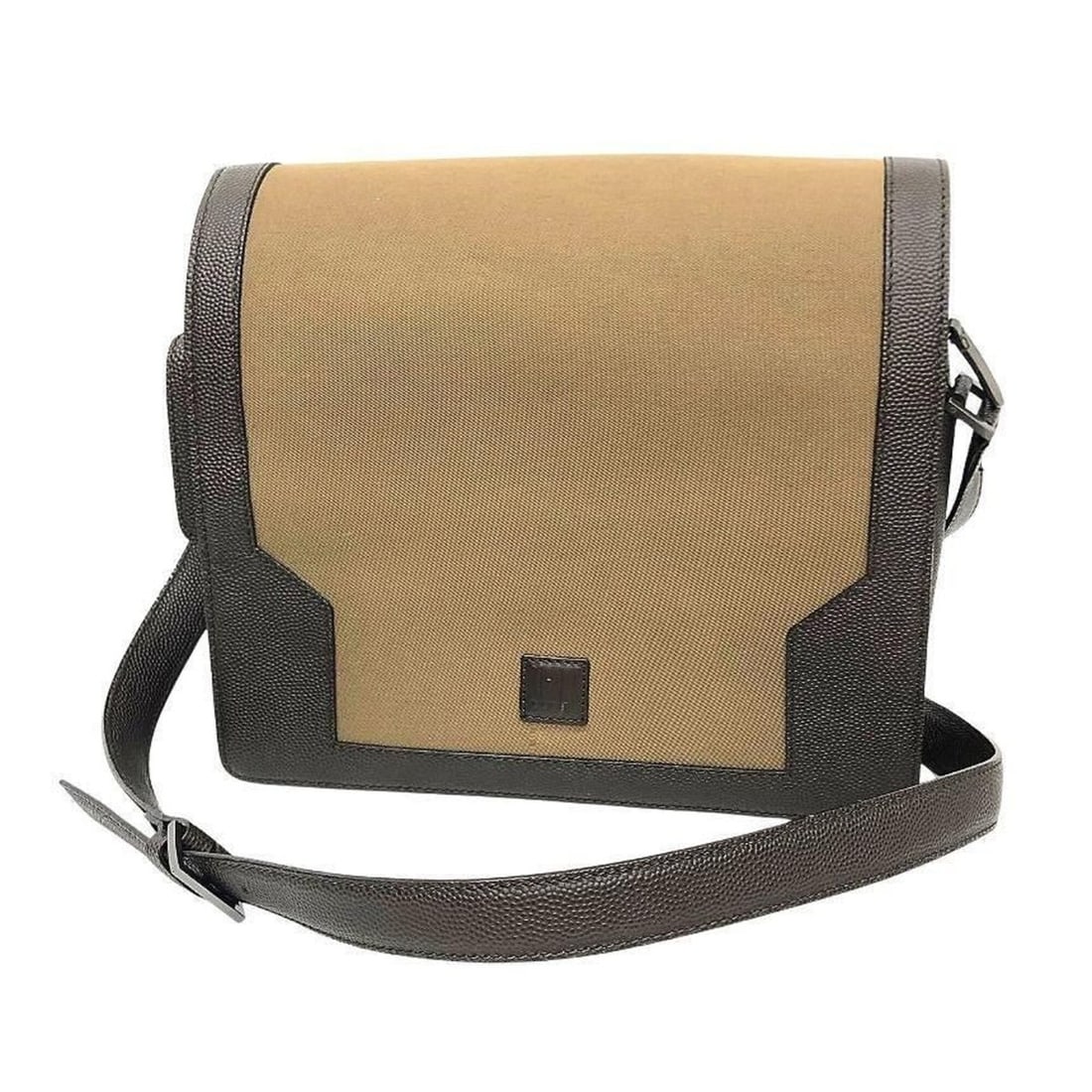Dunhill shoulder bag, canvas and leather, brown, men's bag.: --- Catalog ---Category: SizeSize (HxWxD): 25cm x 32.5cm x 10cm / 9.84'' x 12.79'' x 3.93''Category: DesignType: Messenger bag, Shoulder bagColor: BrownGender: MenMaterial: Canvas , Leather Category: 