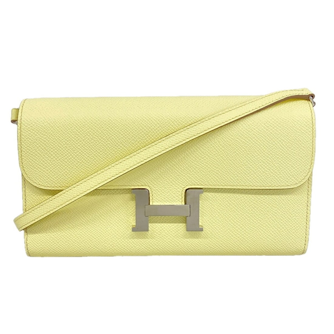 Hermes Constance Tougo Wallet/Shoulder Wallet, Veau Epsom Leather, Jaune Milton, K Stamp, Women's.: --- Catalog ---Category: SizeSize (HxWxD): 12cm x 20.5cm x 4cm / 4.72'' x 8.07'' x 1.57''Category: DesignType: Chain/Shoulder walletColor: YellowGender: WomenMaterial: Epsom leather , Leather Leather/