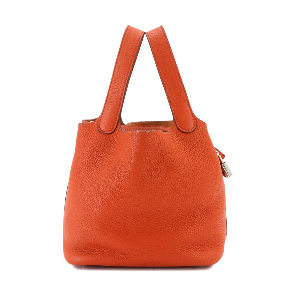 Piko Hermes Picotin Lock 18 PM Handbag, Taurillon Clemence Leather, Terre Batue, X Stamp, Silver: --- Catalog ---Category: SizeWeight: 480g / 1.05lb.Size (HxWxD): 18.5cm x 18cm x 13cm / 7.28'' x 7.08'' x 5.11''Handle Length: 27cm / 10.62''Category: DesignType: HandbagGender: WomenMaterial: Taurill